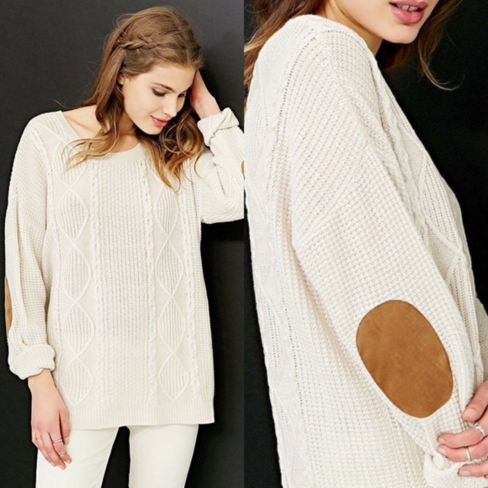 Urban Outfitters Olive & Oak Elbow Patch Sweater